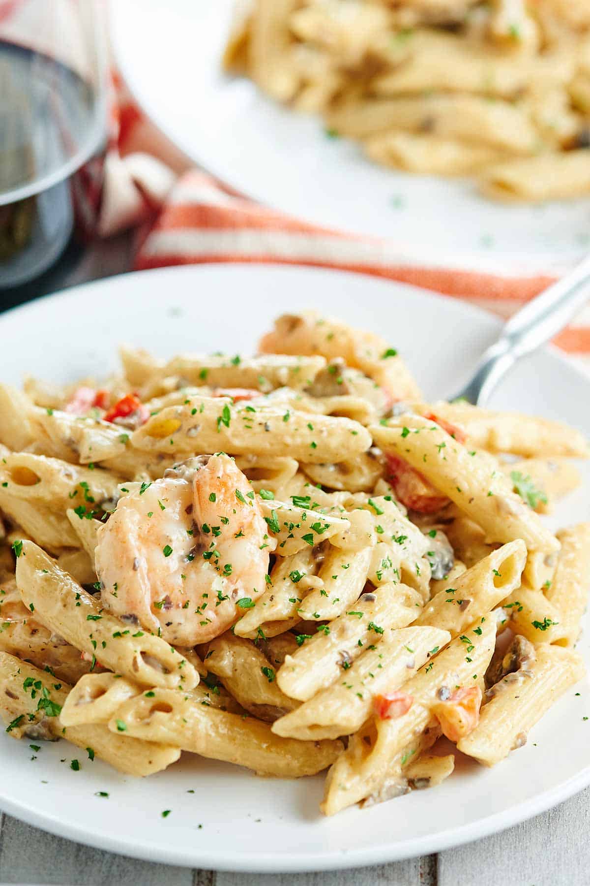 Shrimp Alfredo with perfect pasta