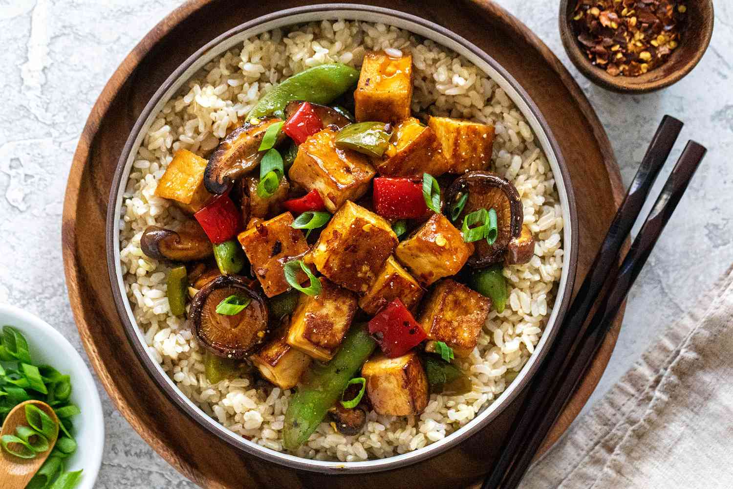 Portuguese tofu and veg bowl