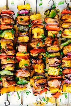 Hawaiian Shrimp Kabobs with Veggies