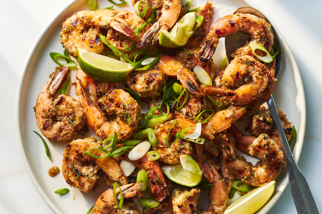 Tangy jerk shrimp, rice and black beans